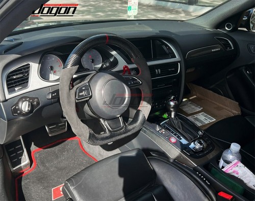 Customized Carbon Fiber Steering Wheel For Audi A3 A4 B8 S3 S4 RS3 RS4 2013-2016 - Foto 5 di 11