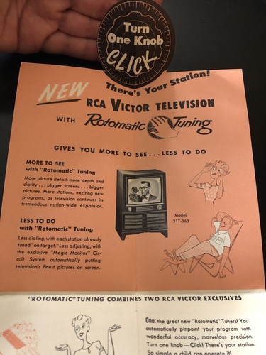 Folleto de afinación rotamático vintage RCA VICTOR TV - Imagen 4 de 9