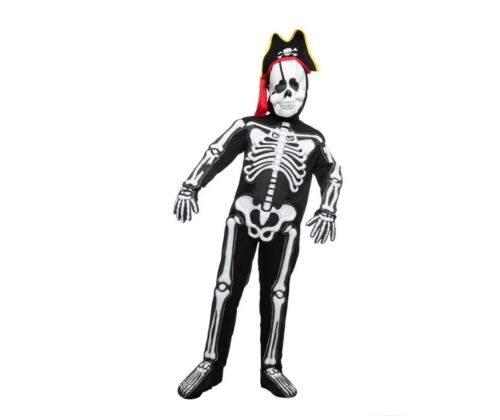 Carino costume scheletro pirata creazioni spettrali scheletro spaventoso 3D, bambino S - Foto 2 di 5