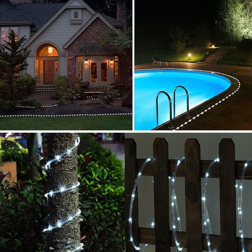 39FT Solar Rope Lights Outdoor Waterproof LED PVC Tube Fairy String Light Garden - Picture 33 of 39
