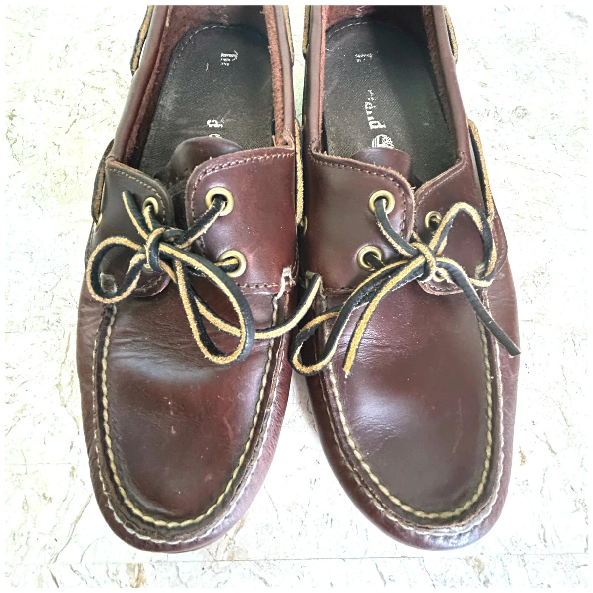 Timberland Boat Shoes Mens 11 M Brown Leather Slip On Non Marring
