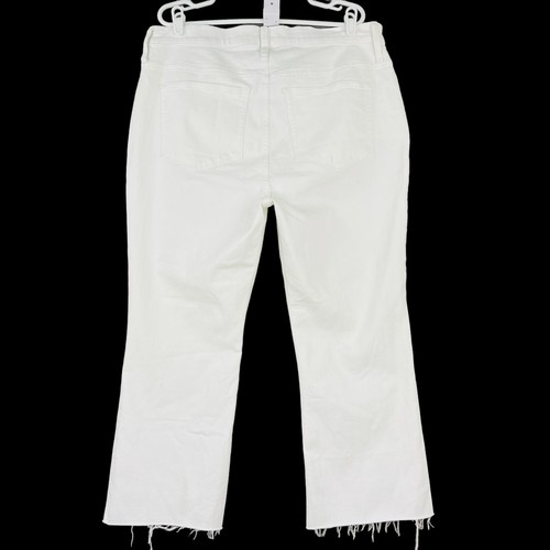 J.CREW Damen White Denim Cropped Jeans Gr. 35 Flare Leg Mid Rise Raw Hem Stretch - Bild 2 von 11