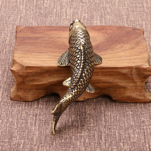 Goldfish Figurine Koi-Ornament Aus Kupfer Karpfenschmuck Für Den Tisch - Bild 2 von 12