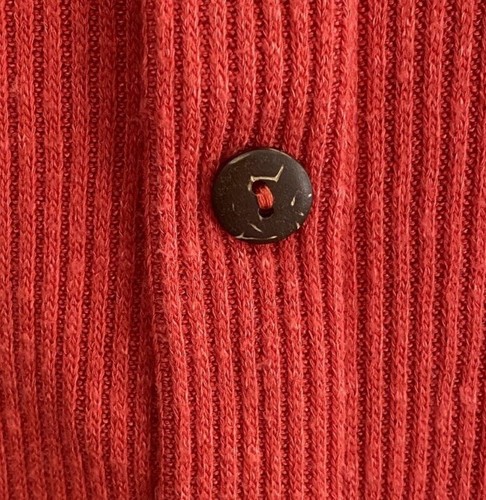 Love Culture Dress LARGE Bodycon Tomato Red Ribbed Stretch Buttons Casual Summer - Picture 4 of 8