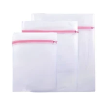 3X for Sorting &Washing Clothes Wash Bag Zipped Mesh Laundry Bag