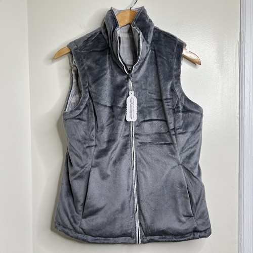 Free Country Cloud Lite Reversible Vest Women’s Small Zip Up silver Gray New! - Picture 8 of 12