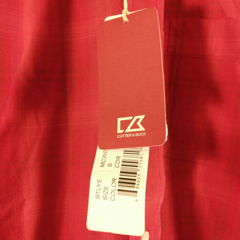 Cutter & Buck shirt mens S Small red long sleeve button cotton collar NWT - Image 4 of 4