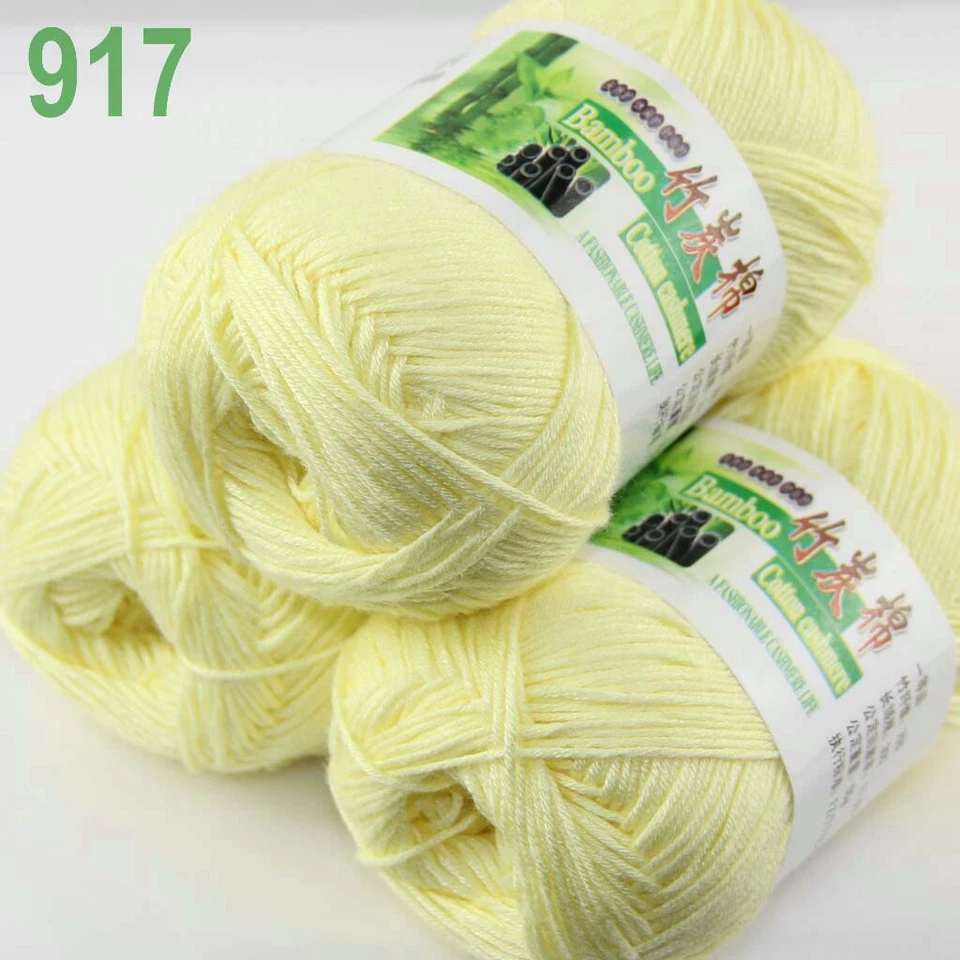 Sale New 6 Ballsx50g Super Soft Bamboo Cotton Baby Hand Knitting Crochet Yarn 17 - Image 3 of 4