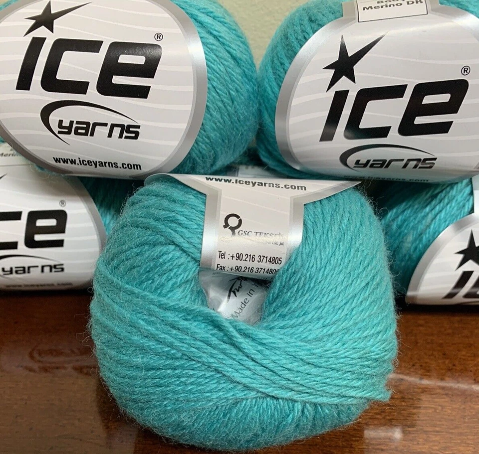 Hilos de hielo bebé merino suave 50 g lana merino poliamida acrílico - turquesa verde azulado Foto 3 de 3
