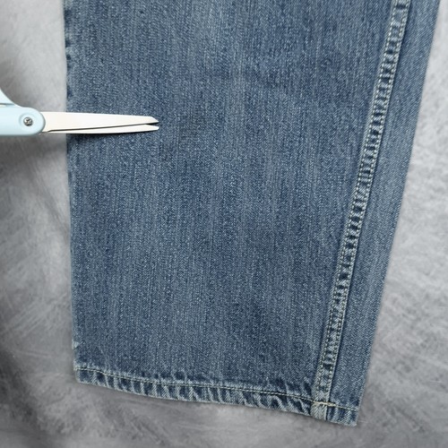 Vintage Y2K Baggy Jeans Mens 34x32 Blue Relaxed Baggy Loose Denim Skate - 第 12/24 張圖片