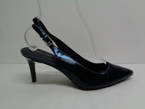 Calvin Klein Size 9.5 GIOVANNA Blue Patent Leather Pumps Heels New Womens Shoes - Picture 2 of 12