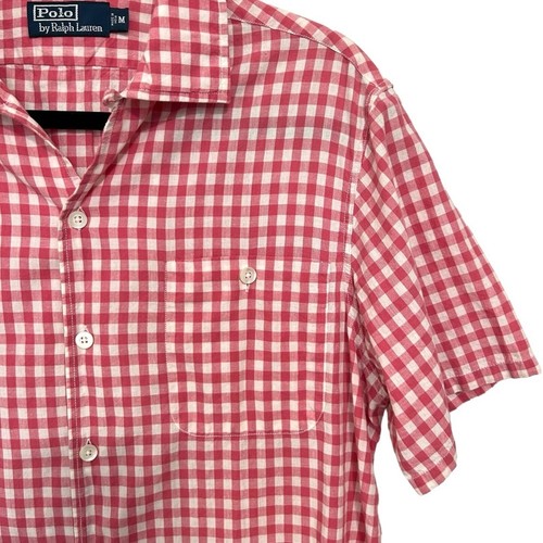 POLO by Ralph Lauren Summer Gingham Shoet Sleeve Shirt Sz M - Picture 3 of 10