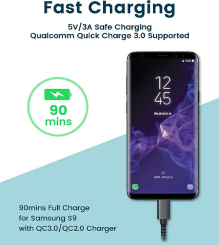 CAVO USB TYPE C RICARICA RAPIDA PER SAMSUNG HUAWEI XIAOMI CAVETTO CARICATORE - Zdjęcie 6 z 43