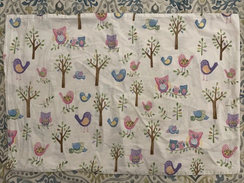 Pottery Barn Kids Hayley Organic Cotton Pillowcase Standard Bird Tree Owl & Pink - Picture 2 of 8