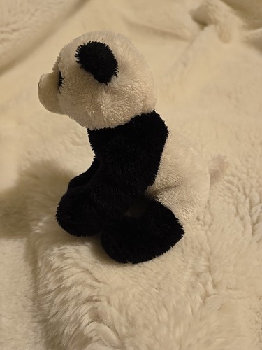 6" Russ Yomiko Classics Baby Panda Bear Black & White Mini Bean Bag Plush  - Picture 6 of 7