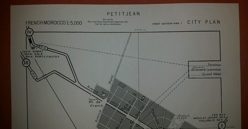 1943 US Army Map Petitjean French Morocco Sidi Kacem - Picture 4 of 5