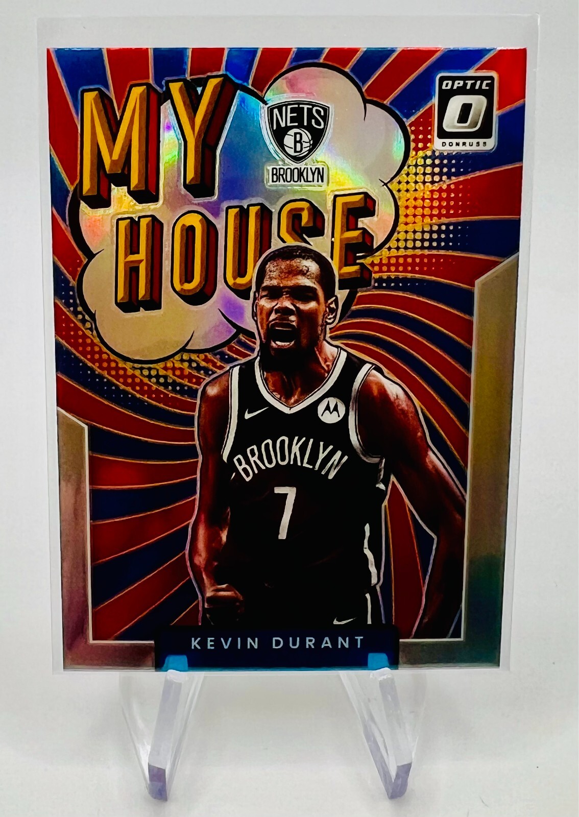 KEVIN DURANT 2022 Panini Optic NBA #5 Silver Prizm MY HOUSE! Brooklyn Nets