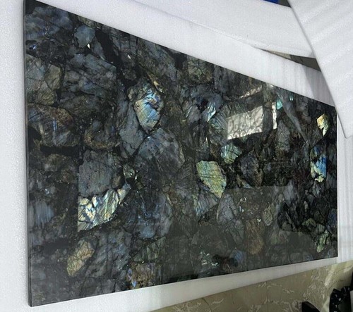 Atemberaubende Labradorit Stein Tischplatte Edelstein Mosaik Kunst Tisch Einw... - Bild 3 von 4