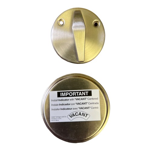 SCHALAGE B571 619 12 - 287 One-Sided Deadbolt Satin Nickel Occupancy Indicator