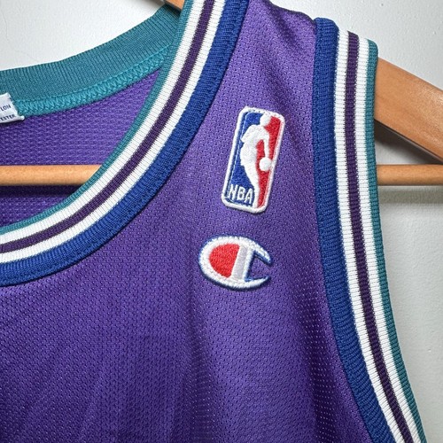 VTG Charlotte Hornets #2 Larry Johnson NBA Basketball Champion Jersey Youth XL - Picture 2 of 13