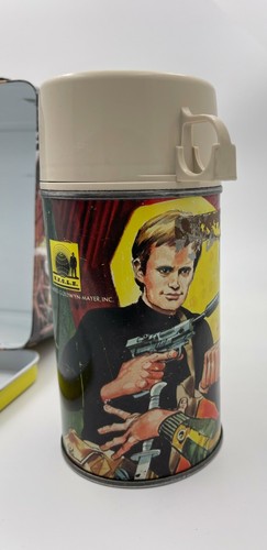 1966 VINTAGE THE MAN FROM U.N.C.L.E. LUNCH BOX WITH THERMOS THERMO - Picture 9 of 12
