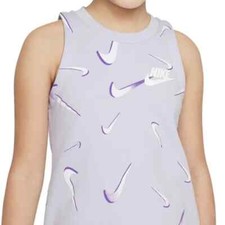 Nike Girls' Sportswear French Terry Allover Swoosh Tank Top NWT Medium