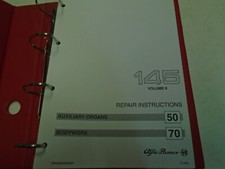 1990s Alfa Romeo 145 Service Manual Factory OEM Volume 2 Body Auxiliary Book **