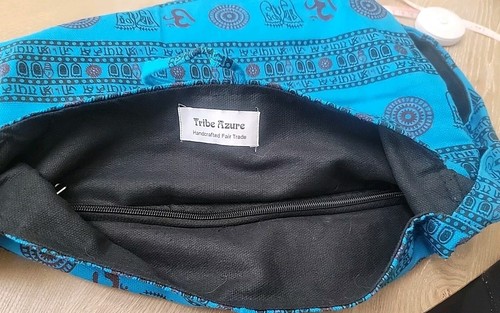 Tribe Azure große Umhängetasche Hobo Hippie blau türkis Reißverschlusstaschen - Bild 14 von 17