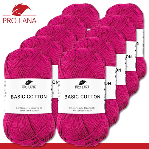 Pro Lana 10 x 50 g Basic Cotton Baumwolle Stricken Häkeln Wolle Garn 105 Farben - Picture 39 of 106