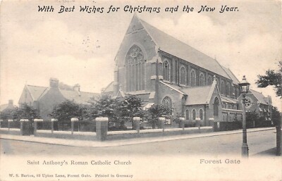 POSTKARTE LONDON ST ANTHONY'S ROMAN CATHOLIC CHURCH (WEIHNACHTSGRUß) um 1903