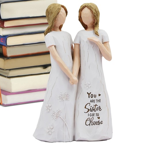 Best Friends Sculpture Decorative Figurine Sister Sculptures Ornament Home Decor - Picture 2 of 10
