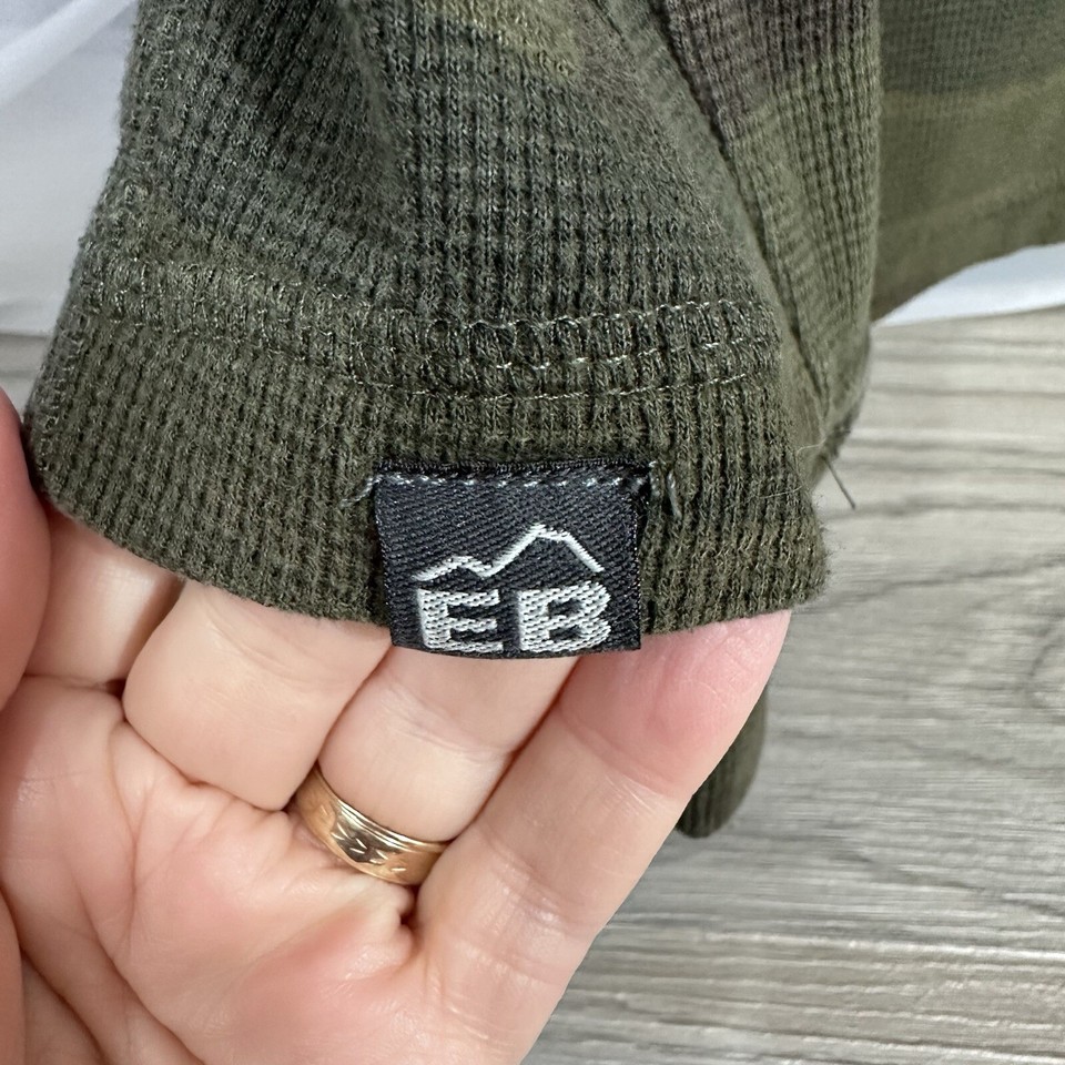 Eddie Bauer Men's Thermal Henley Size XL Camo Print Pullover Classic