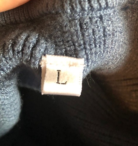 Blue Sweater Large Long Sleeves Soft Fabric Stretch Elastic Waistband Pull-On - Picture 6 of 7