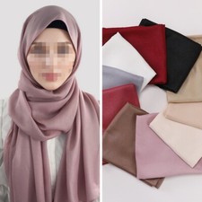 Women Muslim Chiffon Scarves Solid Color Headscarf Turban Hijabs Shawls Scarf