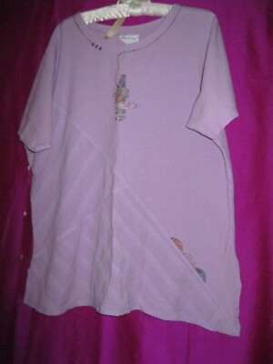 NU VIEWS LABEL, SOFT COTTON LAVENDER COLORED TOP, SZ XXL, S/S
