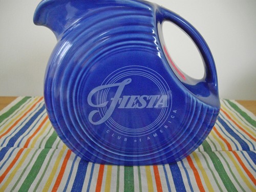 Fiesta SAPPHIRE BLUE Disc Pitcher Fiesta Club of America #10 of 12 Made ~ RARE ~ - Imagen 4 de 14