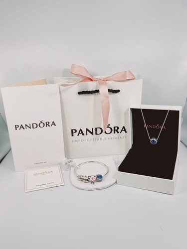 Complete Pandora Jewelry Set – Sterling Silver Bangle & Necklace with packaging - Picture 2 of 11