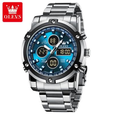 OLEVS Design Herren Multifunktionsuhr Chronograph Dual Time Quarz Armbanduhr