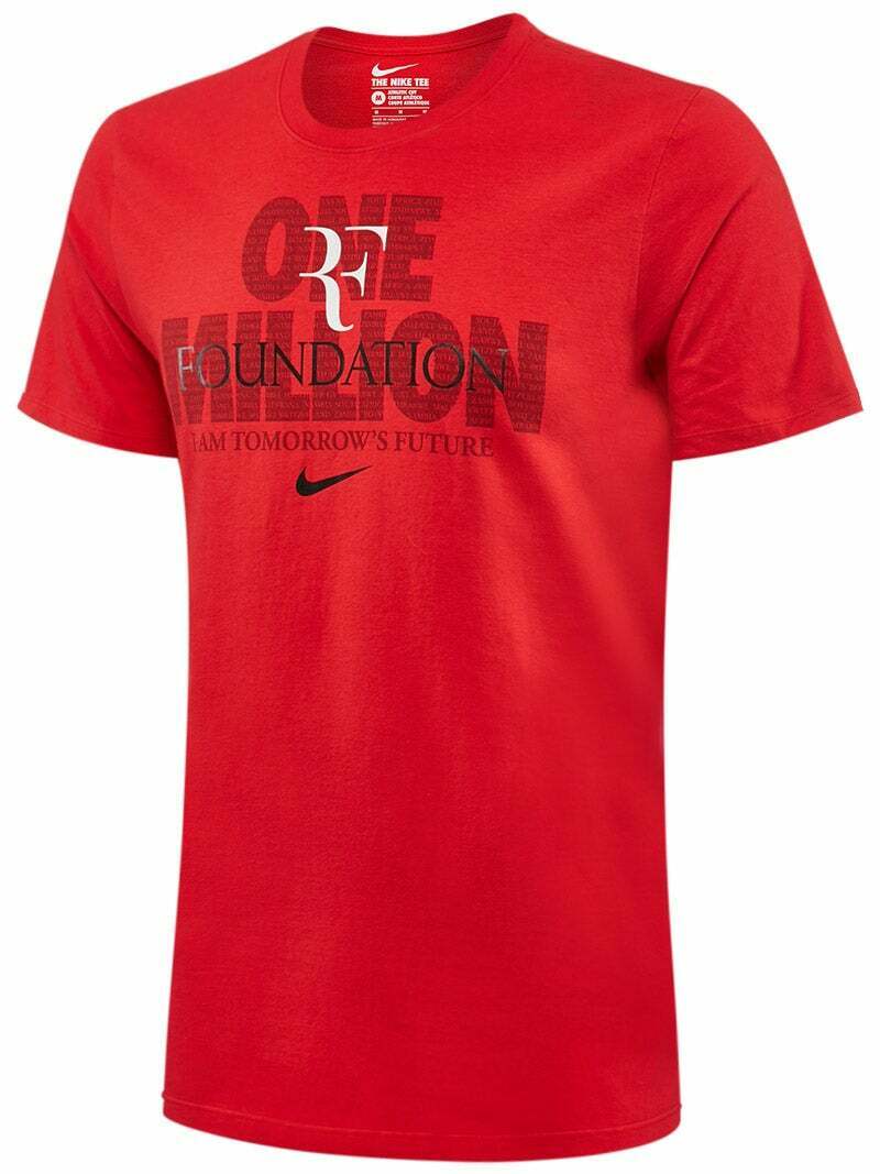 Nike Roger Federer RF Foundation One Million Nike T Shirt Red