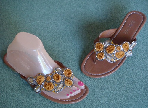 Lady Girl Women Flip Flops Floral Summer Flats Thong Sandals Slipper Shoes TN109 - Picture 7 of 17