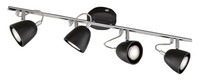 Led-Deckenleuchte Deckenlampe Strahler Spot Metall Chrom Schwarz 4-Flammig
