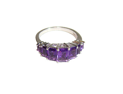 Amethyst Ring 2.06ct Size 56.5 Sterling Silver Jeweler Hallmarked 925  