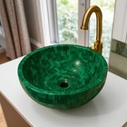 Natural Malachite Gemstone Bathroom Sink – Premium Decor for Homes & Hotels