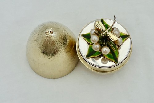 RARE CASED QE II HM STERLING SILVER & ENAMEL DRAGONFLY SURPRISE EGG by S Devlin - Picture 11 of 24