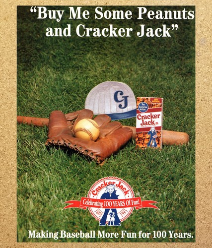 Cracker Jack Baseball 100 Years Glove Ball Field- Magazine Print Ads Poster 1993