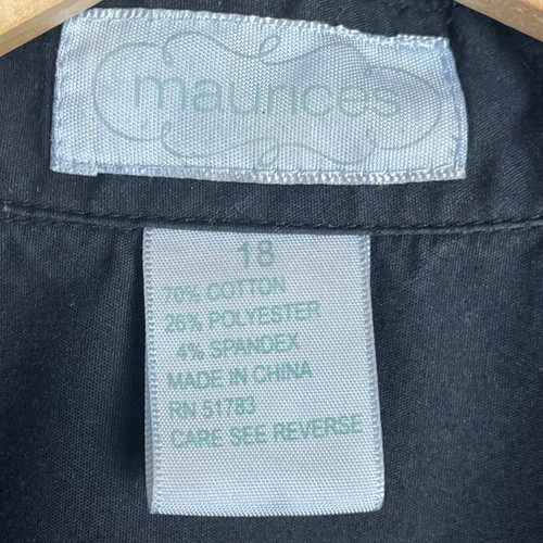 Blusa para mujer Maurices talla grande 18 abotonada negra manga larga mezcla de algodón top - Imagen 4 de 10