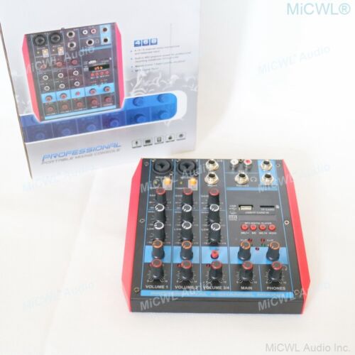 Mini 4 Channel PC Laptop Live Sound Card DJ Karaoke Mixer Mixing Console USB - Picture 8 of 9