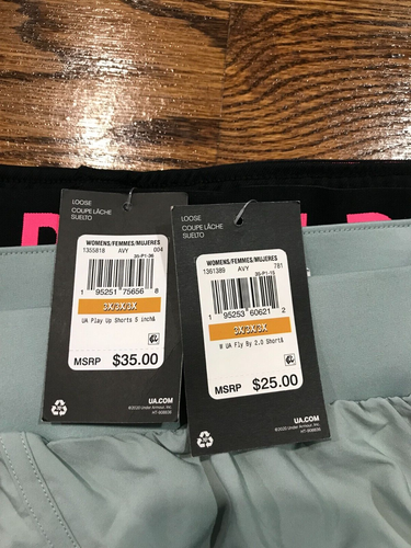Under Armour Womens Plus Size 3X Play Up 5" & Fly By 2.0 Shorts $60 NWT Lot of 2 - Picture 6 of 6