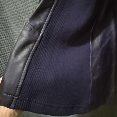 Purple Faux Leather Moto Jacket Lg Chicos 2 Stretch Biker Bomber Boho Glam Rock - Picture 9 of 16