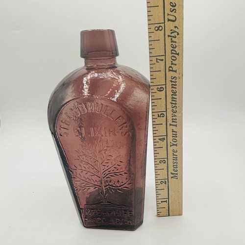 Straubmullers Elixir Tree of Life Vintage Amethyst Purple Glass Bottle Wheaton - Picture 10 of 11